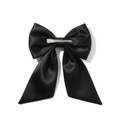 Black Satin Bow Hair Clip